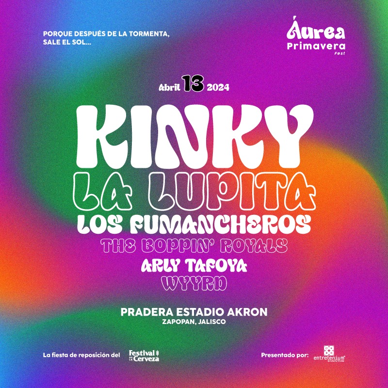 eldescafeinado's tweet photo. @KinkyTheBand, @LaLupitaoficial y Los Fumancheros encabezan la cartelera musical del #ÁureaPrimavera, del @FestdelaCerveza. https://t.co/wnbqilRjch