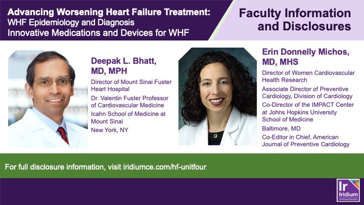 IridiumContEd's tweet image. 1/
 👋Check out this @iridiumContEd &amp;amp; @Global_CME 🆓 #CME #MedEdThread: iridiumce.com/hf-unitfour
 
 🗣️ Let's talk disparities in worsening #heartfailure w/ @ErinMichos &amp;amp; @DLBhattMD
 
Supported by an educational grant from Merck Sharpe &amp;amp; Dohme LLC