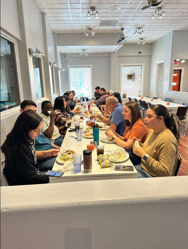 Beautiful moments.
The Program Director, Dr. Jennifer Randall and the  speaker Adriana Rascon, MS, MBIL Alumni 2014.
Following her presentation on “Opportunities with Lovelace Biomedical”.
The graduate students also shared lunch with the speaker.
