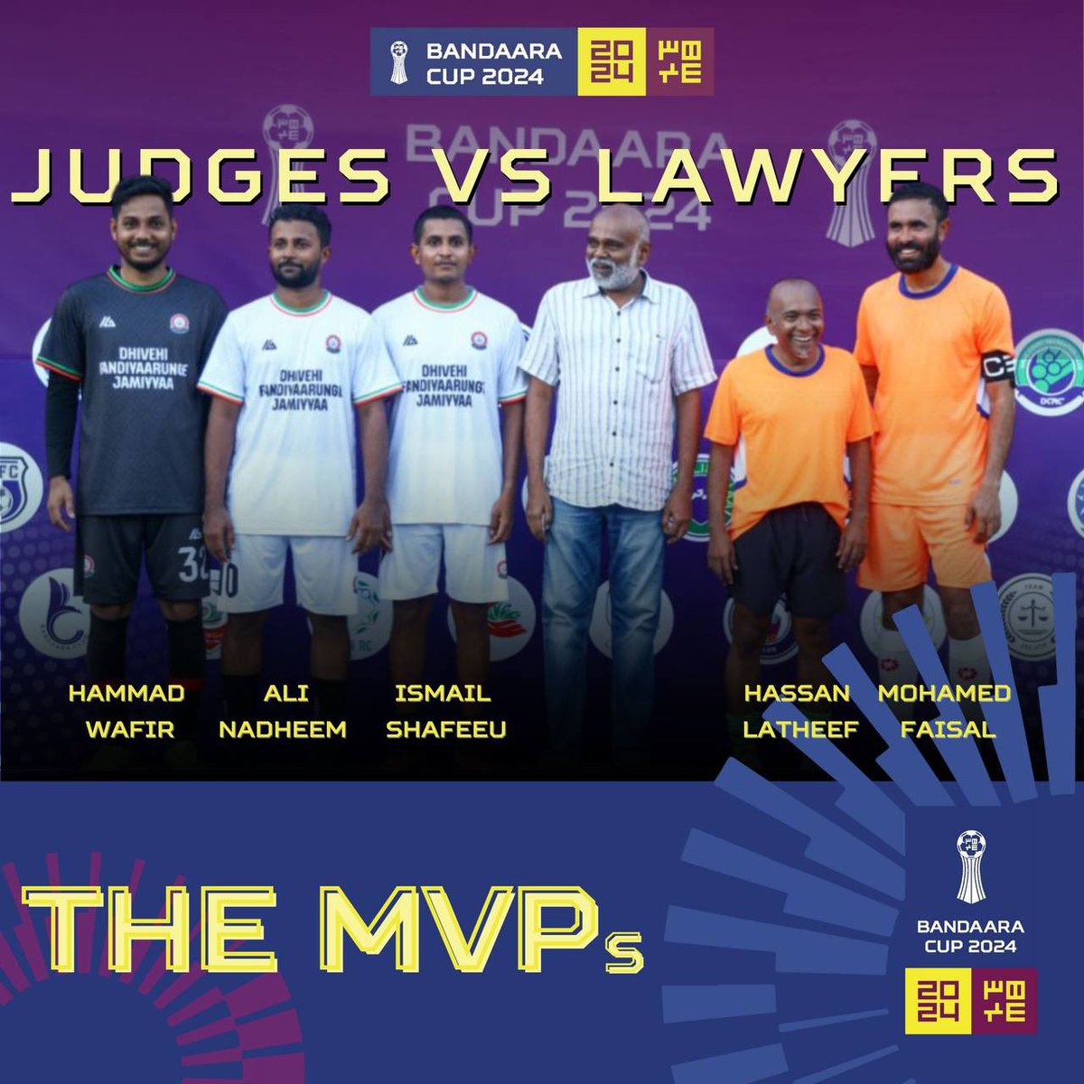 BandaaraClubAGO's tweet photo. The MVPs of today's match. Outstandingly multitalented, the dream team of the legal fraternity. ⭐️🎉⭐️ #bandaaracup2024 #BenchvBar https://t.co/53FZHe88Wo