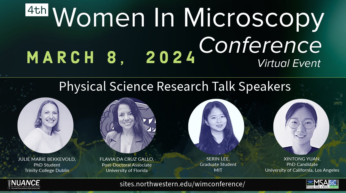 Don't miss the Physical Sciences Research presenters at the Annual WiM Conference! Click the link for details! bit.ly/3T8LEz3 @11julie @tcddublin @xintongyuan Serin Lee, Flávia da Cruz Gallo @mit_nano @UFMSC @UCLA @mitenergy @mit_dmse @MSAStudent #inspireinclusion