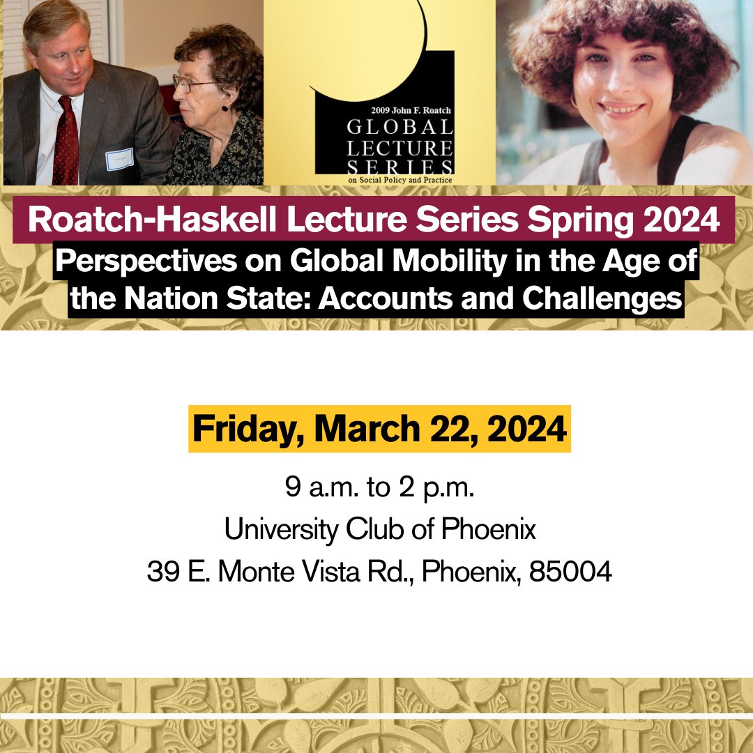 Join us from 9 a.m. to 2 p.m. on March 22 for the Roatch-Haskell Lectures on Global Mobility and gain insights from Dr. Patrick Bixby and a panel on U.S. border challenges. Register at bit.ly/3UMzygh. #GlobalMobility #RoatchHaskellLectures