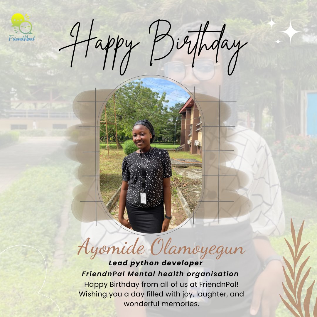 FriendnPal's tweet image. Happy Birthday to the coding maestro and Python Developer Lead at @FriendnPal!
Your dedication and expertise bring projects to life in the most elegant ways. Here's to another year of crafting exceptional code and reaching new heights! #HappyBirthday #PythonLead #FriendNPal