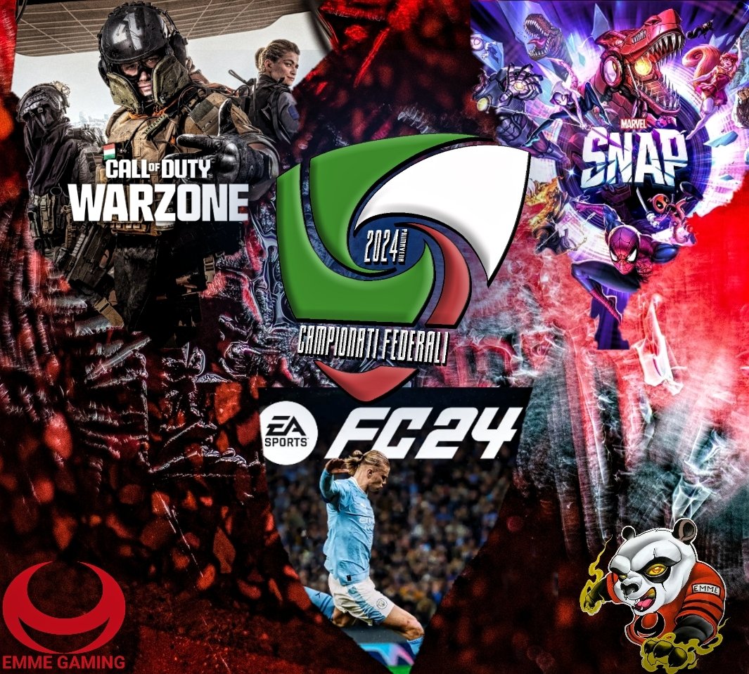 #CampionatiFederali
Dopo i discreti risultati ottenuti nei Campionati Federali 2023 di <a href="/FederazioneE/">Federazione Italiana Discipline Elettroniche</a>  puntiamo alla nuova stagione!!!
Se volete affrontare le migliori associazioni italiane e vincere premi importanti, contattateci!!!
#goEMME #Esports #Warzone #Fc24 #MarvelSnap