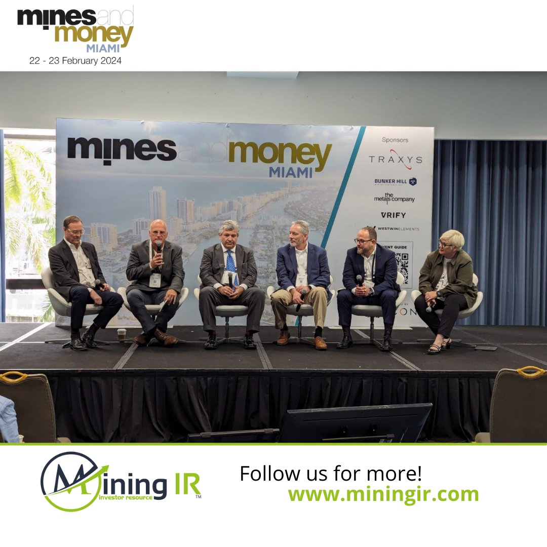 MiningirMedia's tweet photo. #KeynotePanel "Exploring the Disconnect Between Commodity and Equity Prices in Precious Metals" is currently happening at @MinesAndMoney Miami 2024! #MinesAndMoneyMiami2024 #MinesAndMoney2024 #MinesAndMoney #miningevent #miningconference #mining #womeninmining #juniormining https://t.co/NGPujVqR4d