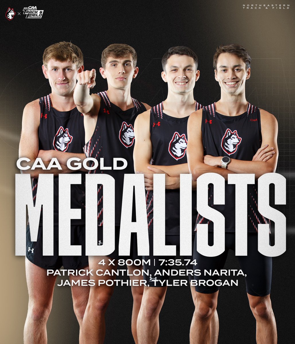 First relay win of the day, second of the meet!

The 4x800m belongs to the Red &amp; Black.

#CAAChamps #NCAATF