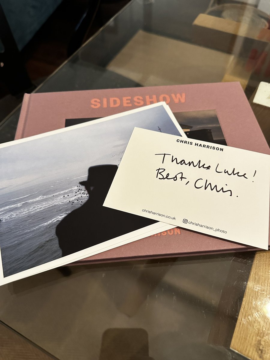 Thanks <a href="/ChristophPhoto/">Chris Harrison</a> for the prints! I can’t recommend Chris’ photo book Sideshow more highly. Skillfully captured moments of the eccentricity of #Brighton paired with its beautifully mundane.
