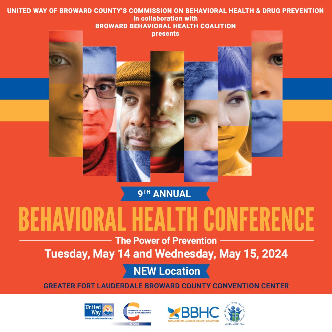 Are you ready to network with like-minded peers, hear from renowned mental health speakers and gain valuable knowledge? The 9th Annual Behavioral Health Conference is taking place on May 14th and 15th at the @BrowardCountyCC! Secure your spot today ➡️ unitedwaybroward.org/bhc2024