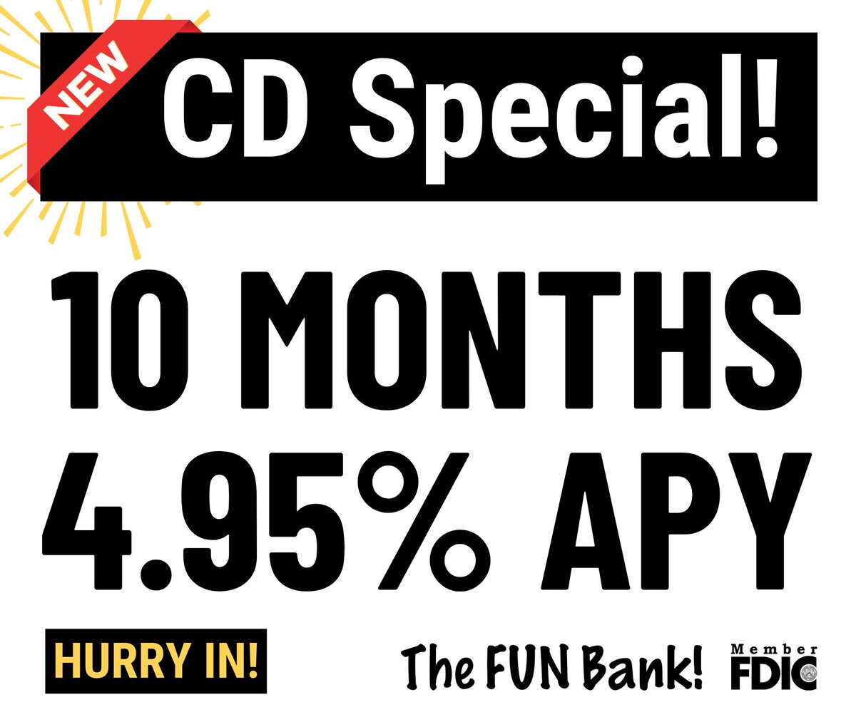 funbankofpa's tweet image. Don’t miss out on our NEW 10 Month CD Special!  Check out all the details on our website fun-bank.com/personal-savin…    #CDSpecial #CDRates