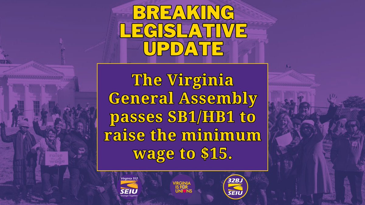 BREAKING - The General Assembly passes SB1/HB1 to raise the minimum wage to $15. Now this will go to the Governor's desk for his signature or veto. We need to #RaiseTheWage so that working families can thrive!