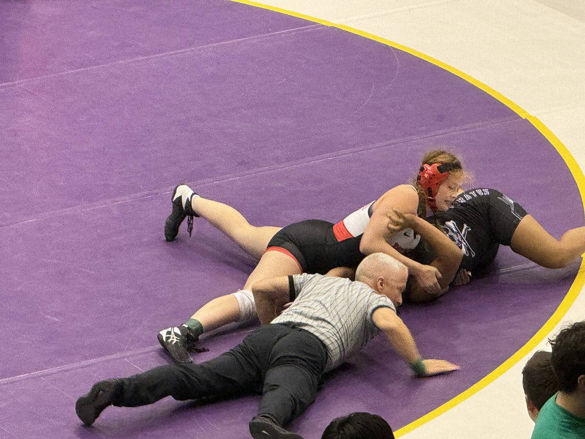 Elinna continuing to make history! She will be the first girls state placer in school history! On to day three! #grit