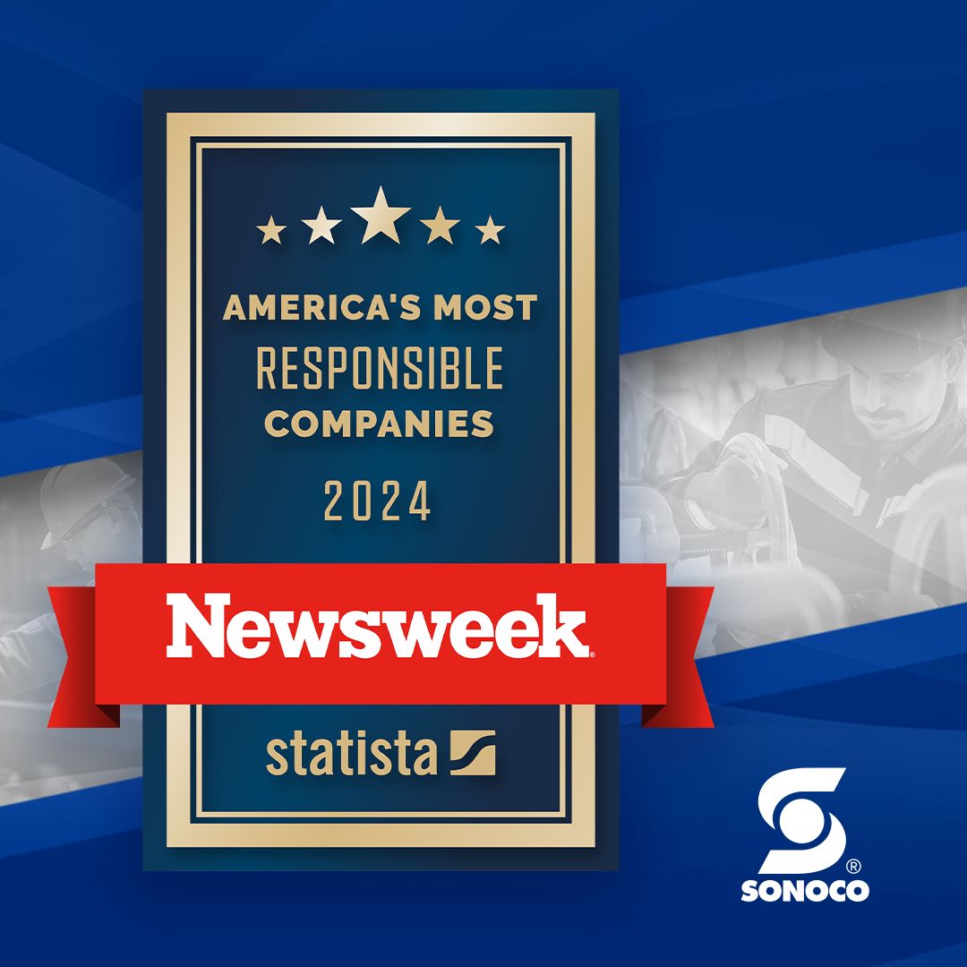 Sonoco has been recognized as one of America’s Most Responsible Companies! This achievement, presented by Newsweek and Statista, reflects our commitment to sustainability, ethical practices and making a positive impact. sonoco.me/49ClgDP

#BetterPackagingBetterLife