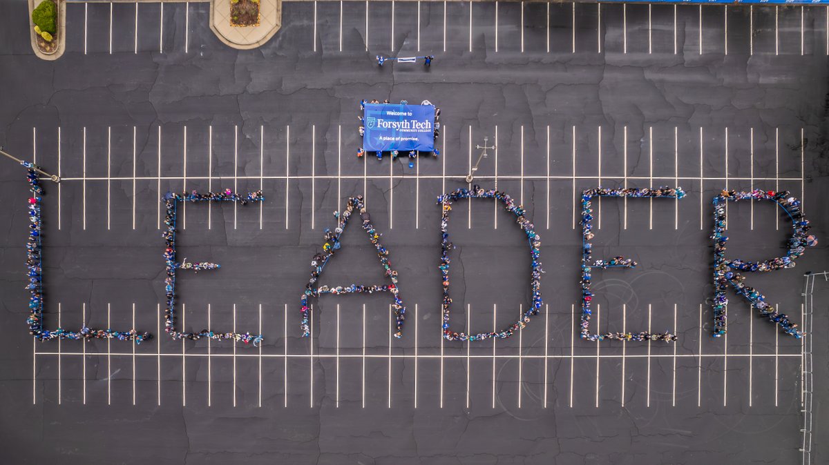 ForsythTechCC's tweet photo. Have you heard?! Forsyth Tech has been named 1 of 10 colleges in the US as an Achieving the Dream LEADER COLLEGE! We celebrated through drone photo at our faculty &amp; staff All Team Day! Thanks to all the elected officials and others who came to celebrate with us! #APlaceOfPromise https://t.co/2EIOEf9DOM