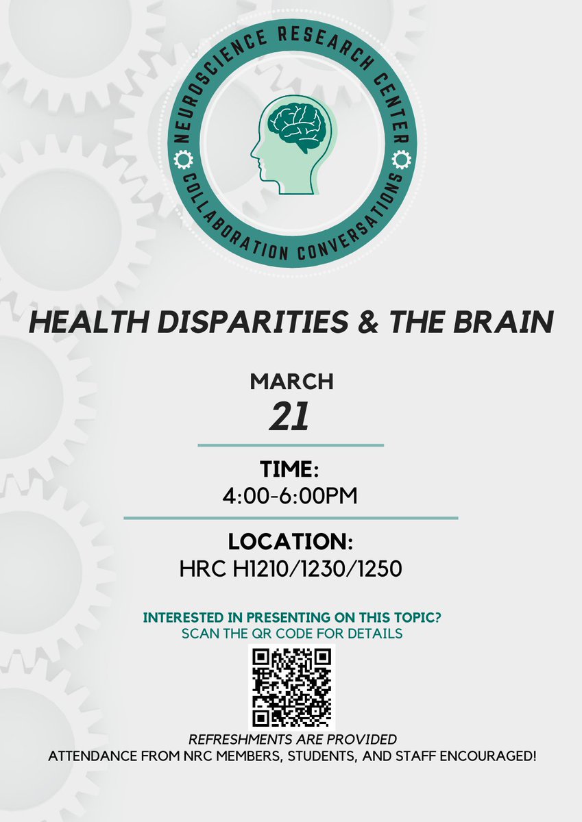 NeuroscienceMCW's tweet photo. ~MAR 21~
Join the NRC for their March #CollaborationConversations event with the topic of "Health Disparities & the Brain"!
Mark your calendars now! π§ π·
https://t.co/78yZwjjUtp https://t.co/cW1fQmDhOQ