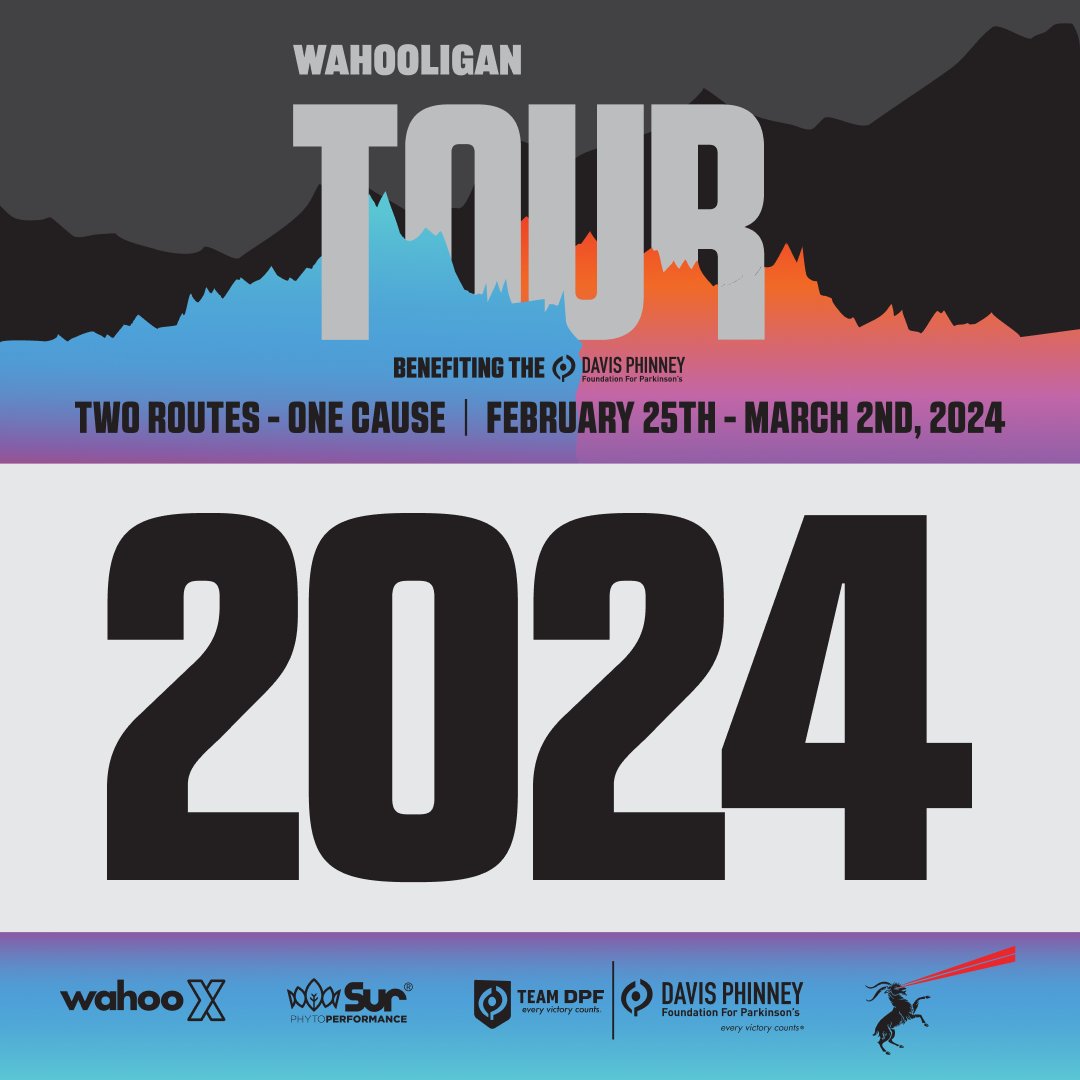 The 2024 Wahooligan Tour kicks off this weekend! 🎉 It's time for 7 days of riding across Wahoo SYSTM, all to benefit the @DavisPhinneyFND and their mission to help people with Parkinson's live well today. Make sure you're ready for the start line: bit.ly/48CrzGA