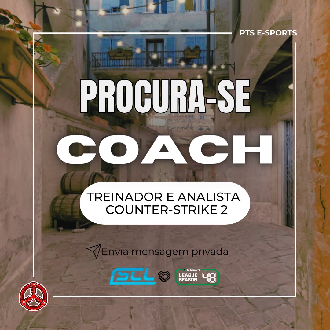 Se estás á procura de uma oportunidade para liderares uma equipa de CS2 esta é a tua chance! Envia-nos mensagem privada.. mas atenção, já tens de ter alguma experiência comprovada.

- ESEA INTERMEDIATE S48 ✅
- SCL LEAGUE S10 ✅
