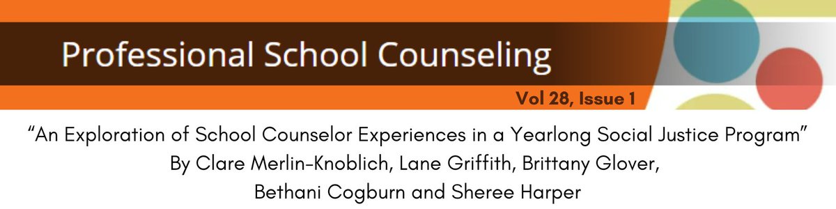 New in PSC: Program offers promising model for supporting school counselors' social justice advocacy work. @unccharlotte doi.org/10.1177/215675…