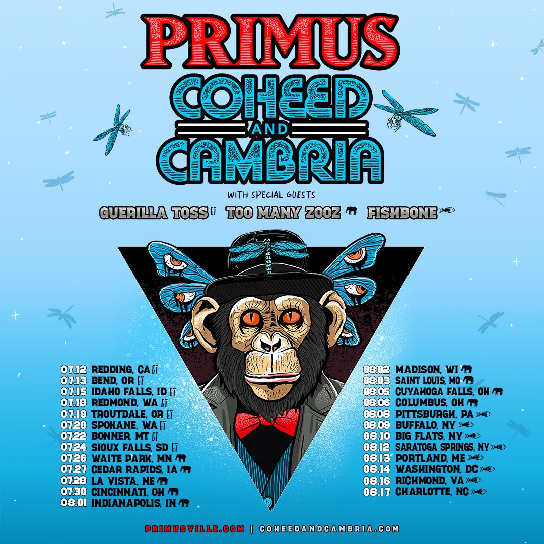 Tickets now available for all dates of our co-headline summer tour with @primus coheedandcambria.com/tour