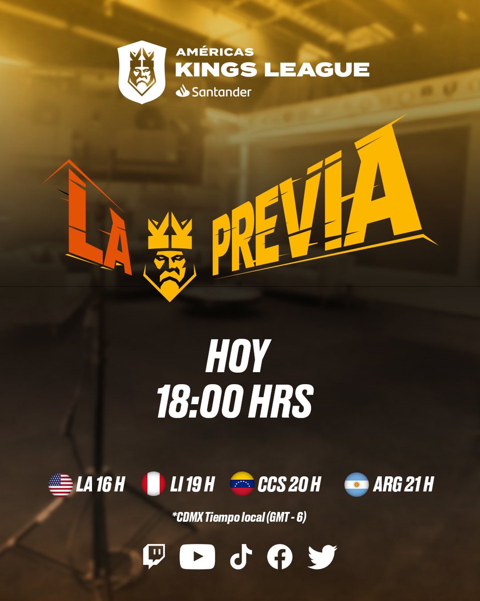 kingsleague_mex's tweet photo. ¡ES HOY! 📆 Tenemos la presentación oficial de las camisetas de todos los equipos 👕

🫡 Nuestros PRESIS estarán aquí
🏟️ Más detalles de nuestro VENUE
👀 Un invitado MUY especial
👑 Programón en LA PREVIA

➡️ https://t.co/W6GMeZLrwz https://t.co/uVzEgDkSNz