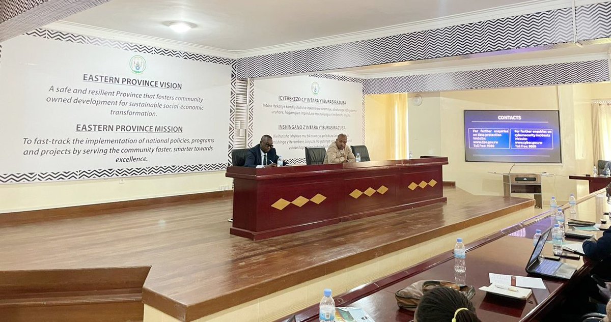 RISARwanda's tweet image. Earlier today the #CyberSecurity awareness among local administration staff took place in @RwandaWest . Provincial and Districts&apos; staff were trained on the compliance with the Law relating to the protection of personal data &amp;amp; privacy Nº 058/2021 of 3/10/2021.  #DPPL