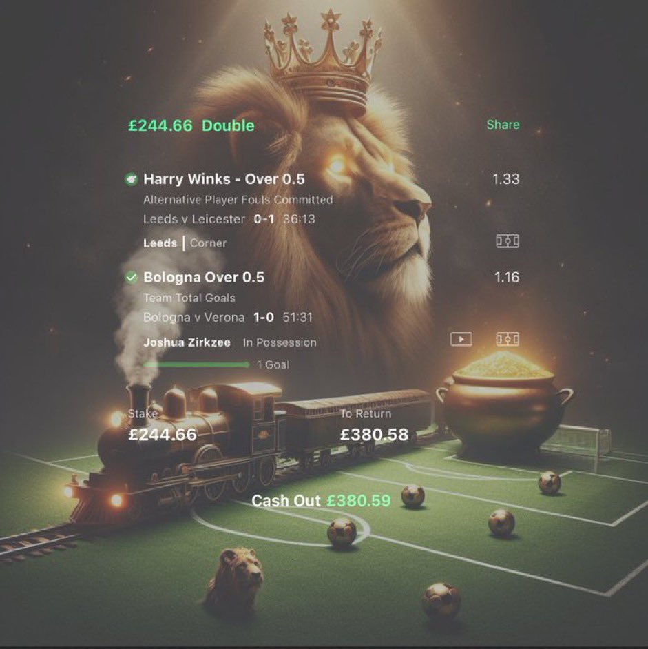 OMG!!!! CHALLENGE BET 7!! 💣✅ 

Balance now stands at £380.58! 💰

We can complete this weekend but I want 50 likes and 20 reposts minimum by Saturday 12pm 🤙🏼♥️