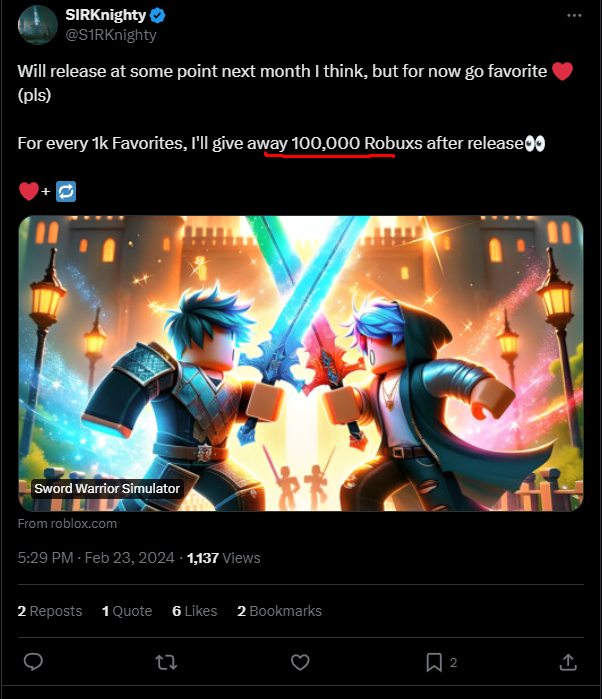 I've noticed that a few game developers are using AI-generated images for game thumbnails and icons, which can signal a lack of care for your projects, despite having more than 100K to spend. I was even blocked by one dev for pointing this out.
 What you guys think? 
#RobloxDev