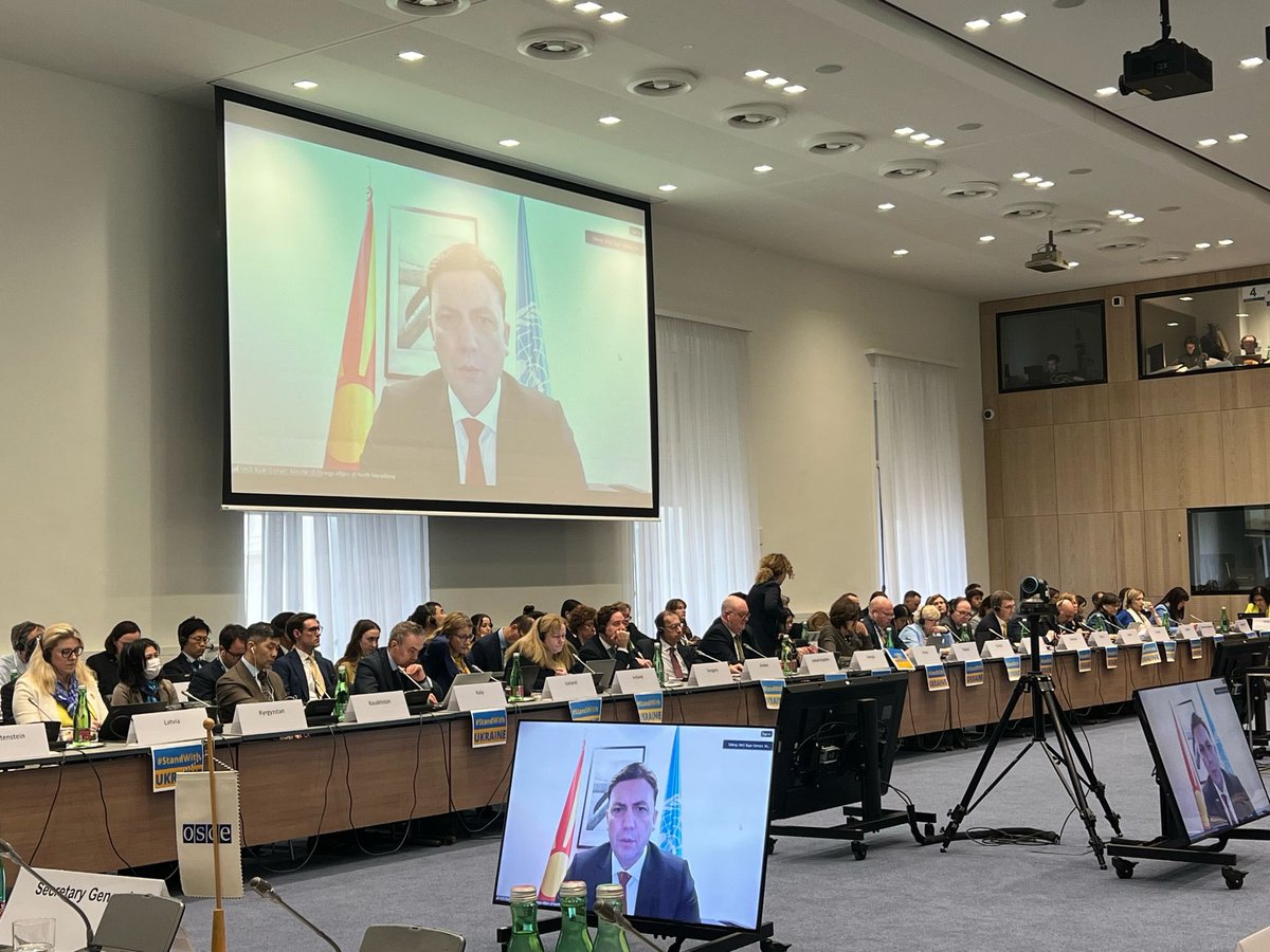 Minister @Bujar_O addressed today’s Reinforced PC Meeting marking 2️⃣years of ‘Russian Federation’s ongoing aggression on Ukraine’ stating “This war has to stop. It undermines the rule based international order, harming our trust, dialogue & capacity to deliver” #StandWithUkraine