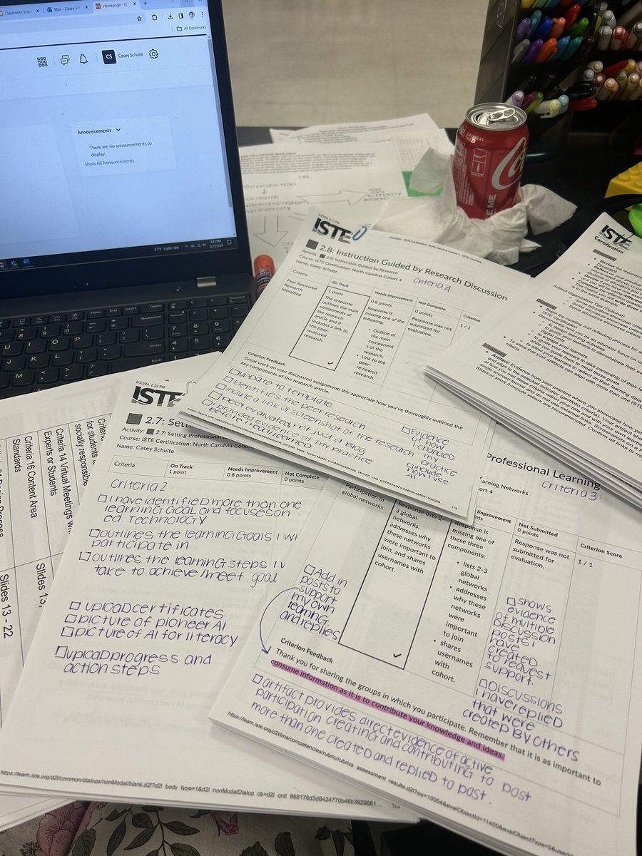 Is this what your desk looks like when you are working on your #ISTE final project submission #NCISTE #NCCohort4 👀