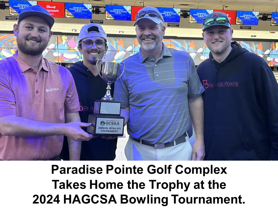 Thanks to our sponsors and everyone who joined us at this year's bowling event. Congratulations to this years champs from Paradise Pointe!