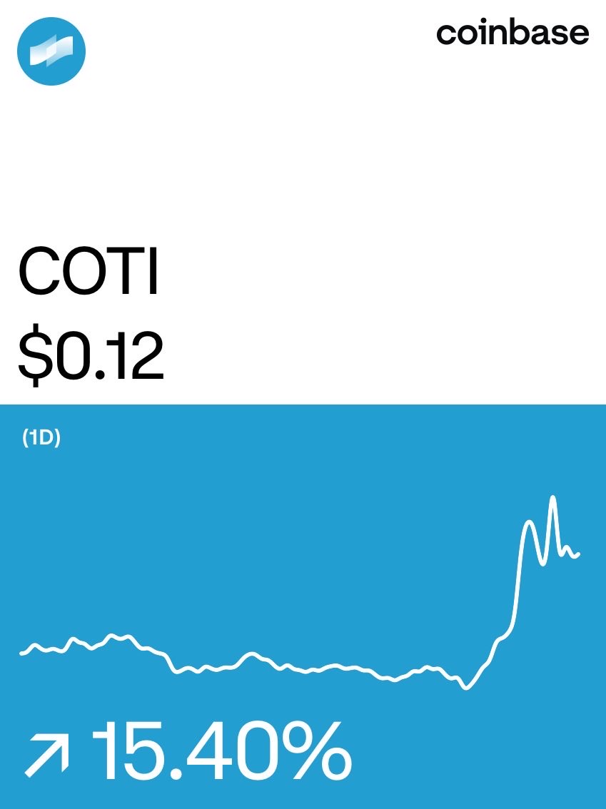 JHold33's tweet photo. COTI on @Coinbase: https://t.co/wlPddExClq https://t.co/hLiaYGp6AX