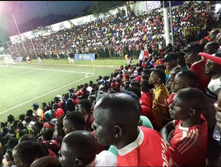This was at MTN Omondi Stadium Logogo. It was massive! KCCA FC v Kitara FC. The game ended 1-0 in favour of Kitara FC. It was played under floodlights. Kudos to the fans.