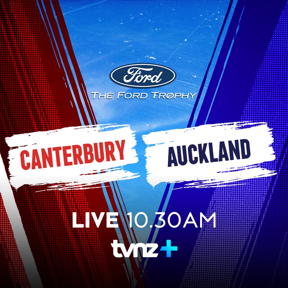 TVNZ on X Canterbury take on Auckland in the Ford Trophy Final at Hagley Oval in Christchurch Join us LIVE from 10.30am on TVNZ to see who will be crowned champions