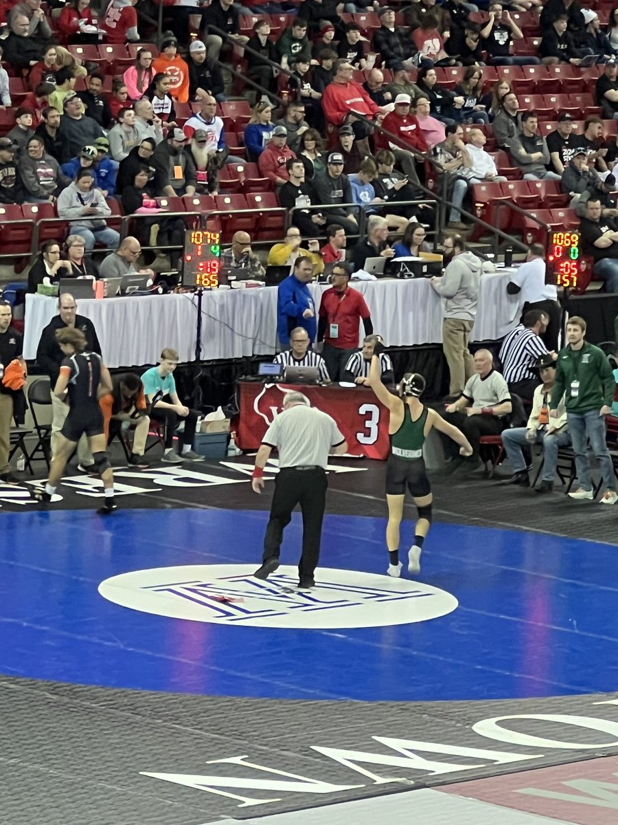 WUHS_Athletics's tweet photo. Great season Bryce Konwent!! Some great moments and matches at the WIAA State Tournament!! #goalset #goalaccomplished Good luck in your future, youโve made a positive impact on Waterford Wrestling. #WolverinePride https://t.co/ZCyyYGKmbB