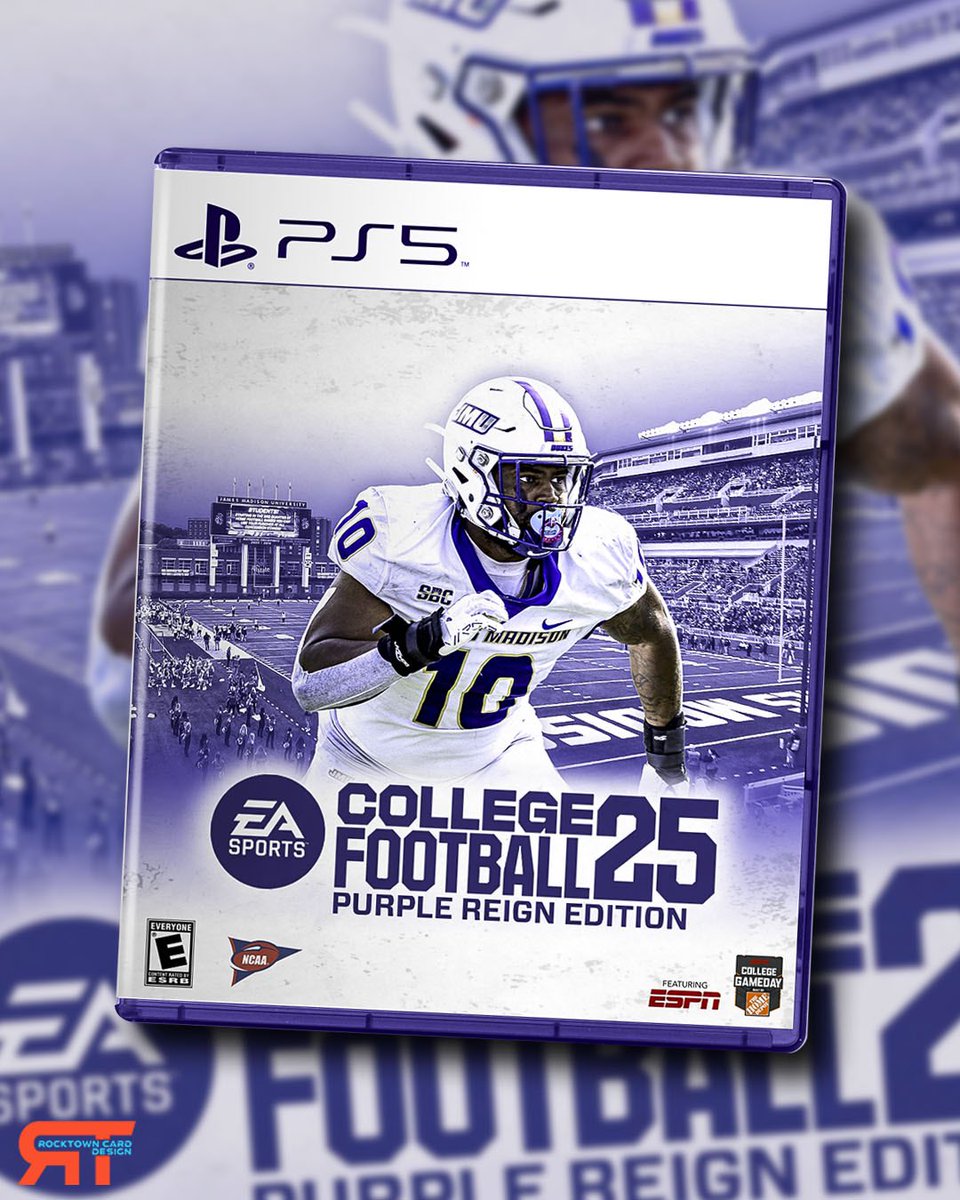 Version 2, Another take on my own @EASPORTSCollege game cover. This Special Edition Purple Reign cover features, Jalen Green @JMUFootball alum. Go Dukes! #CFB25CoverDesign @LilJayyy_1 @JMUSports @kleinstudios_