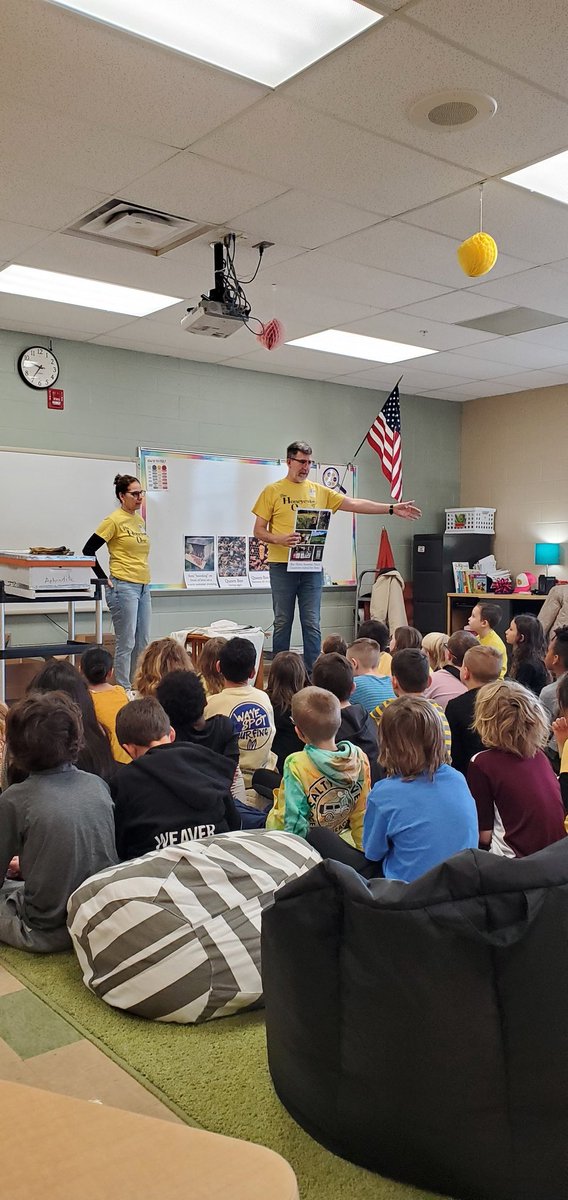 Second grade students had a visit from a local bee keeper today. Students learned how bees make honey and interesting facts about the Queen Bee and the worker bees! Thank You to The Honeyest One for your visit today! <a href="/LkwdSchools/">Lakewood OH Schools</a> #SaveTheBees
