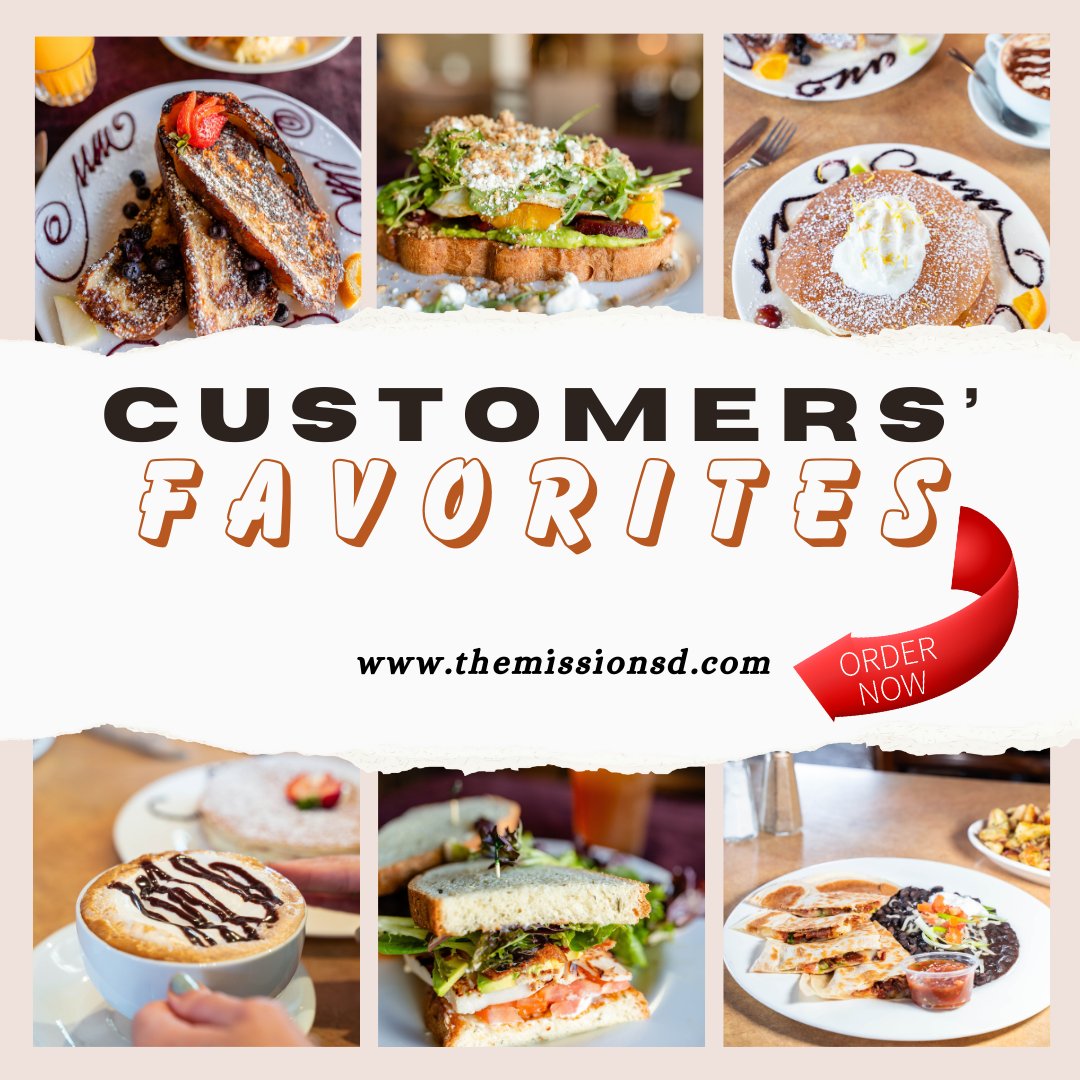 TheMission_sd's tweet photo. Whether it's a Friday treat or a weekend delight, we've got it all. So many delicious choices await you at The Mission locations in North Park, Mission Beach, and Soma/East Village 😍#TGIF #SanDiego #Weekend #lunch #brunch #breakfast #pancakes #coffee #fun #food #yummy #SoCal https://t.co/Eaawlsjv6n
