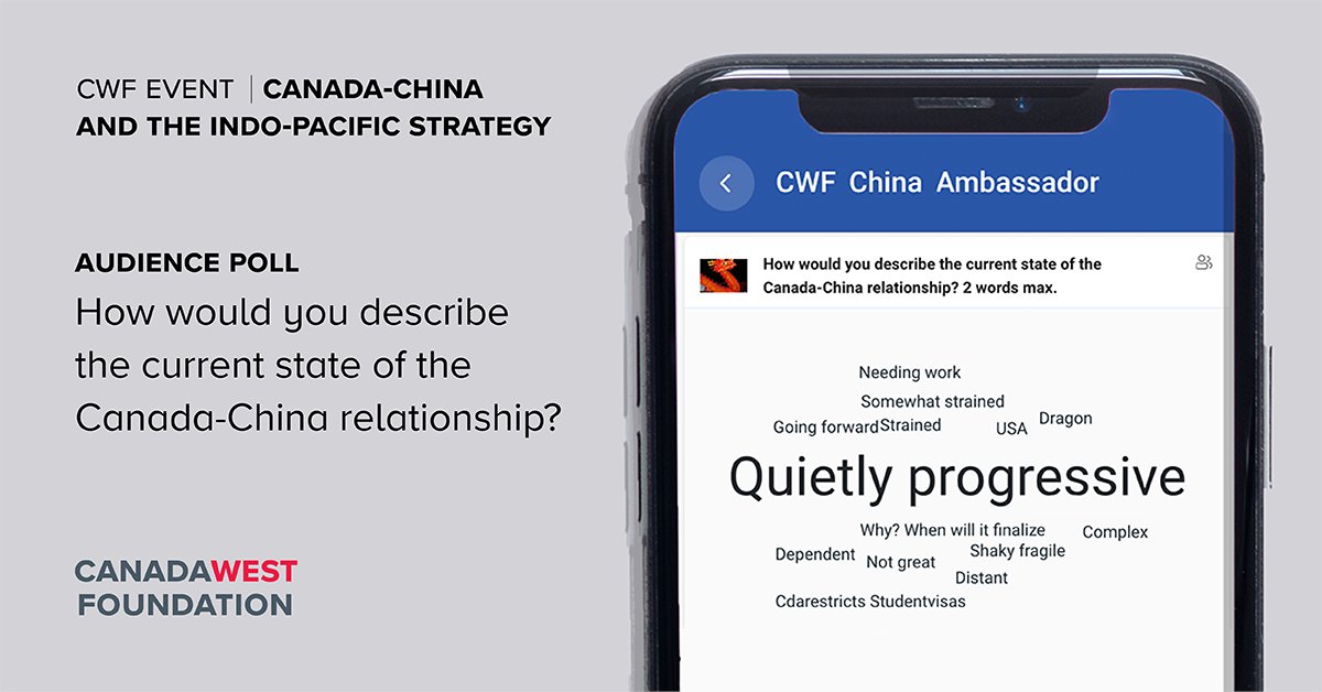 The current state of the Canada-China relationship? 'Quietly progressive' said the audience at our recent event with @canjenmay, Canada's Ambassador to China. Don't miss another event with global experts. Subscribe to our newsletter. cwf.ca/newsletter/