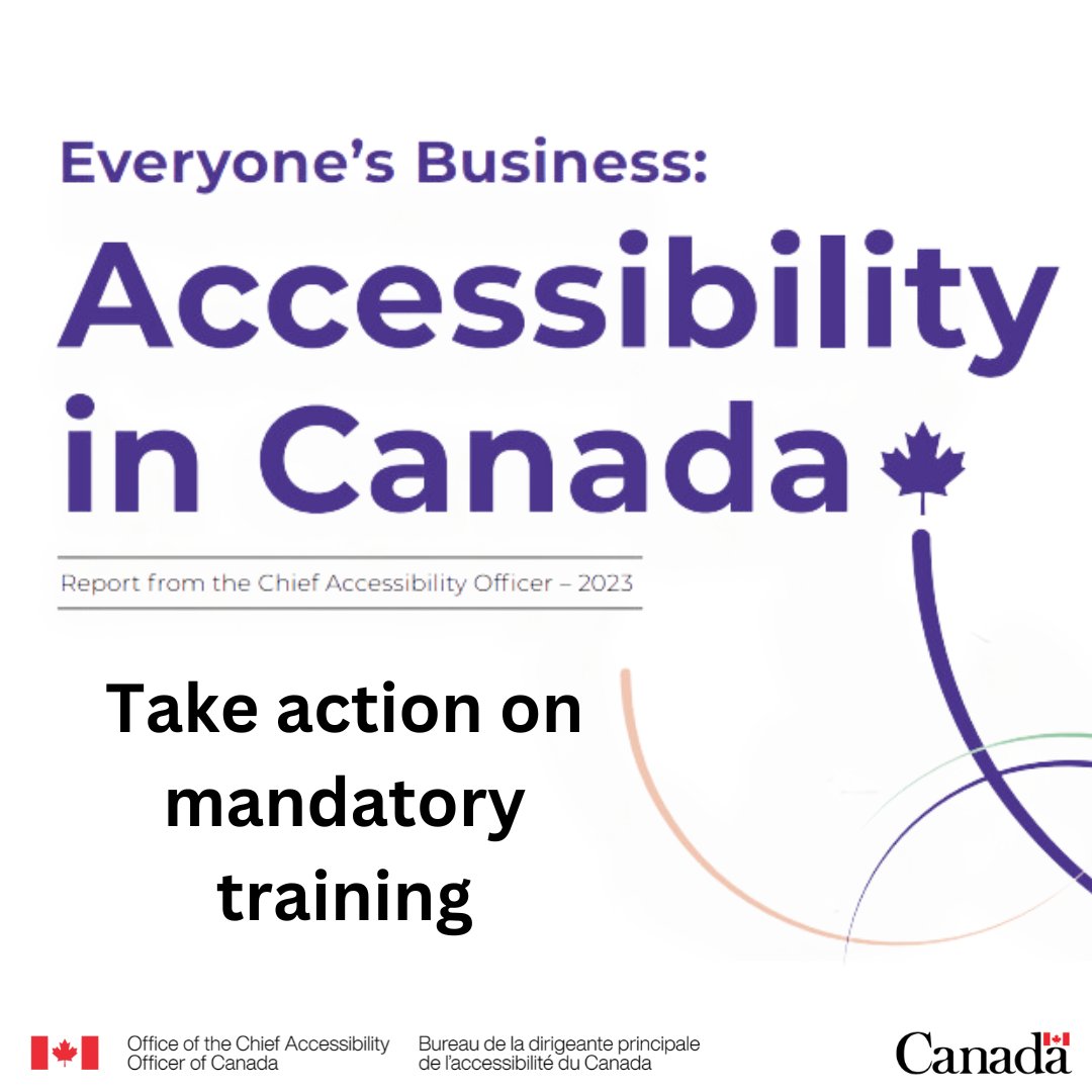 1/4 To create a barrier-free Canada, collective efforts are needed to address current pressing issues. The CAO’s first report on accessibility in Canada identifies mandatory training as one of those efforts.