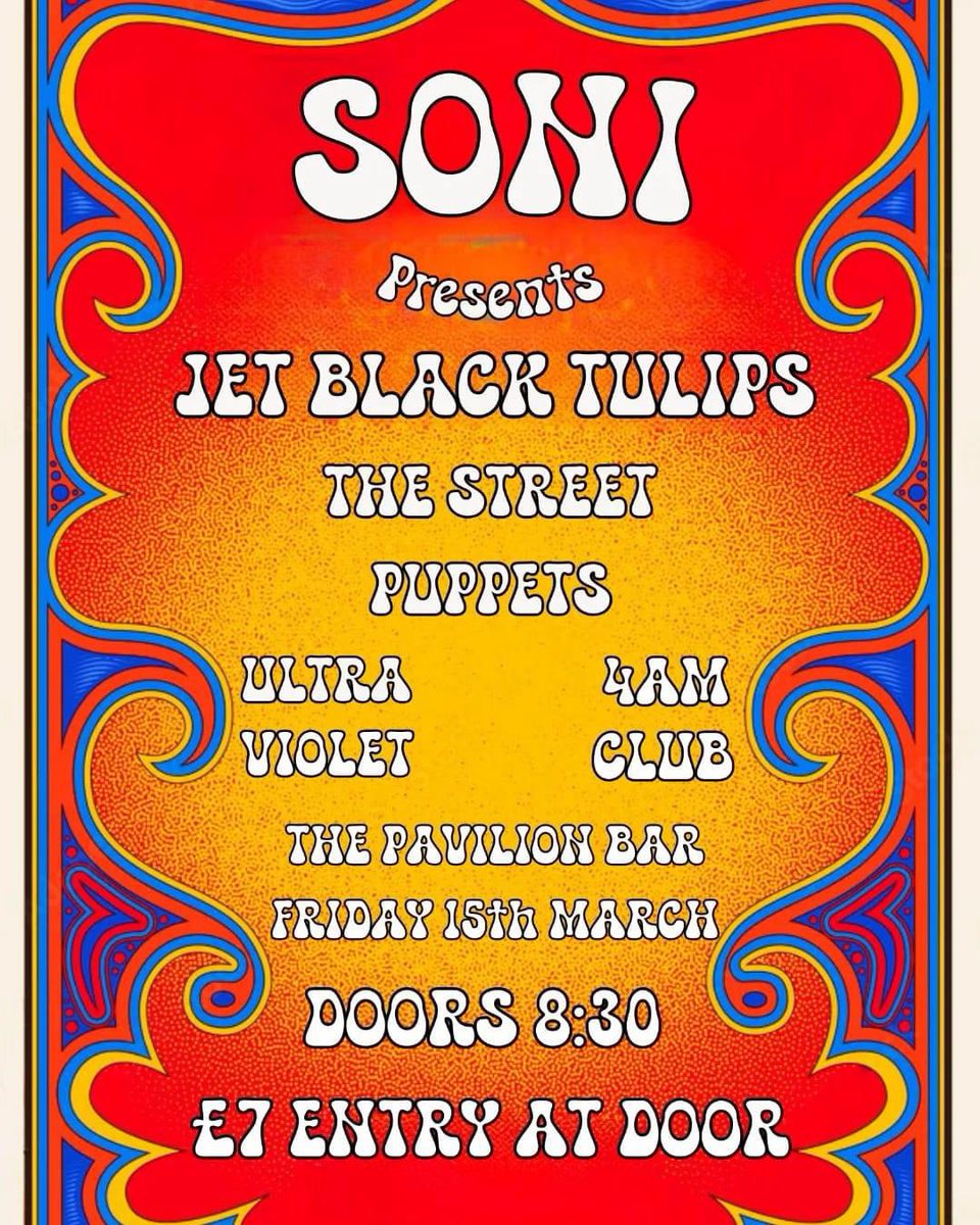 Jet Black Tulips (@jettulips) on Twitter photo 🚨HEADLINER🚨
We are delighted to announce this awesome headliner with
The street-puppets
Ultra Violet
4am Club
At the amazing <a href="/pavilionbelfast/">The Pavilion, Belfast</a> on the 15th of March 15th 2023. Doors at 8:30 and only 7 quid on the door!
See yous there x
Much love
JBT 🖤🌷 🚨HEADLINER🚨
We are delighted to announce this awesome headliner with
The street-puppets
Ultra Violet
4am Club
At the amazing <a href="/pavilionbelfast/">The Pavilion, Belfast</a> on the 15th of March 15th 2023. Doors at 8:30 and only 7 quid on the door!
See yous there x
Much love
JBT 🖤🌷