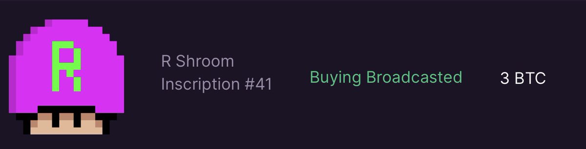 Inscription #41: R Shroom “Protoshroom” just sold.

3.0BTC on <a href="/MEonBTC/">Magic Eden on Bitcoin 🟧</a> ($153,000 USD)

Monster sale for a grail.
