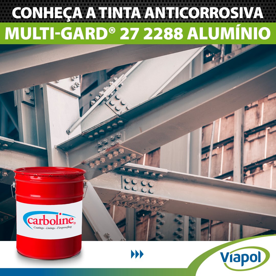 viapol_social's tweet photo. Conheça a tinta anticorrosiva Multi-Gard® 27 2288 Alumínio, parte da nossa linha de produtos @CarbolineLatino! 🚧
Converse com a nossa equipe técnica e saiba mais sobre o #MultiGard! 👷♀️
#carboline #viapol https://t.co/M5VmsSia1q