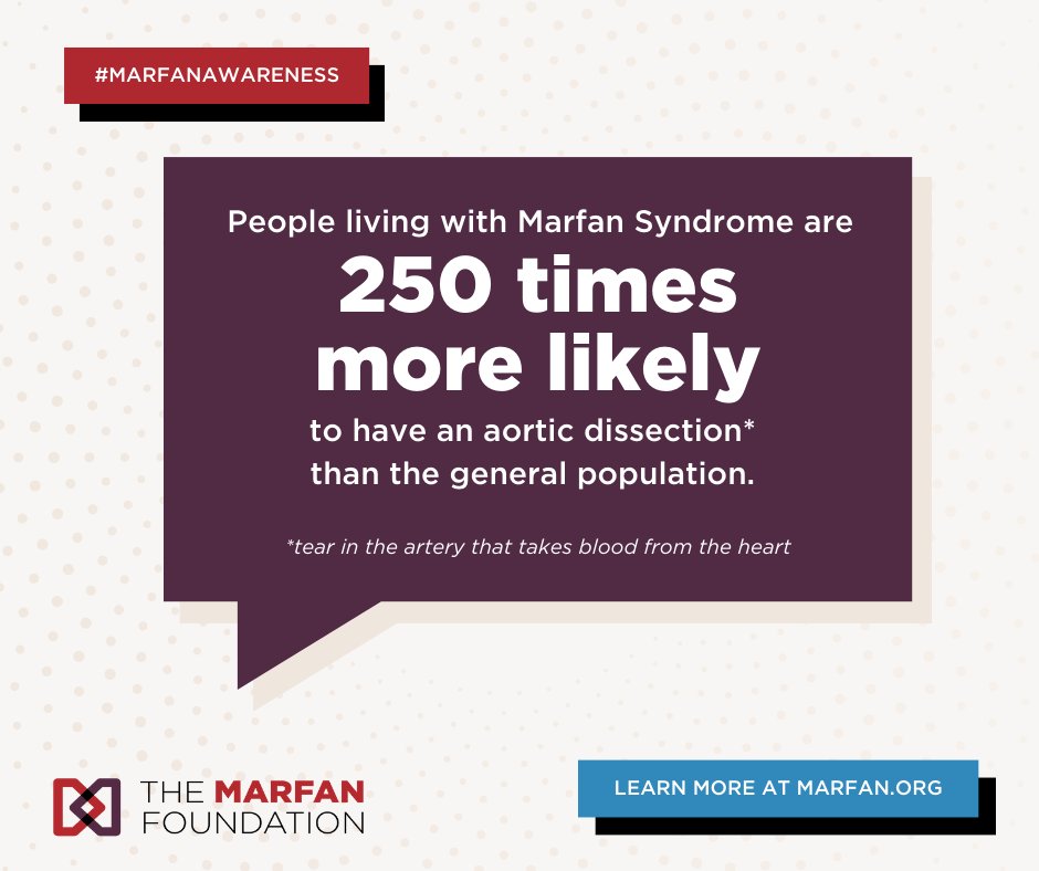 We invite you to participate in Marfan Syndrome Awareness Month by learning more about the condition from our friends @MarfanFdn. If you have Marfan syndrome, we encourage you to contribute to research led by @DiannaMilewicz by contacting her team at MAC@uth.tmc.edu.