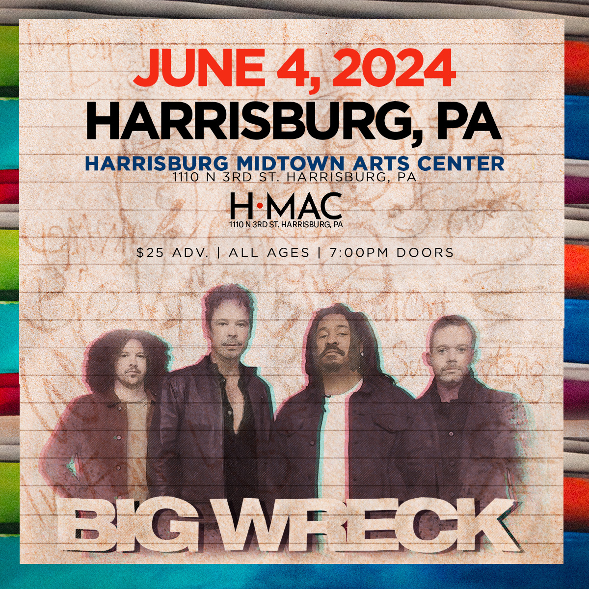 June 4 Live in Harrisburg the Harrisburg Midtown Arts Center! Let's go! Tickets on sale Now ticketmaster.com/event/02006050…