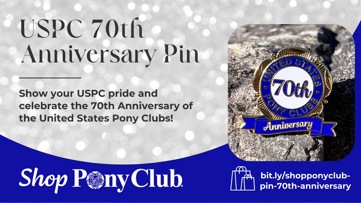 To kick off a year of celebration, the 70th Anniversary USPC pin is now available! A must-have for all members, alums, volunteers, and friends of Pony Club, head on over to bit.ly/shopponyclub-p… to get yours!
#uspc #usponyclubs #anniversary #pin #70thanniversary