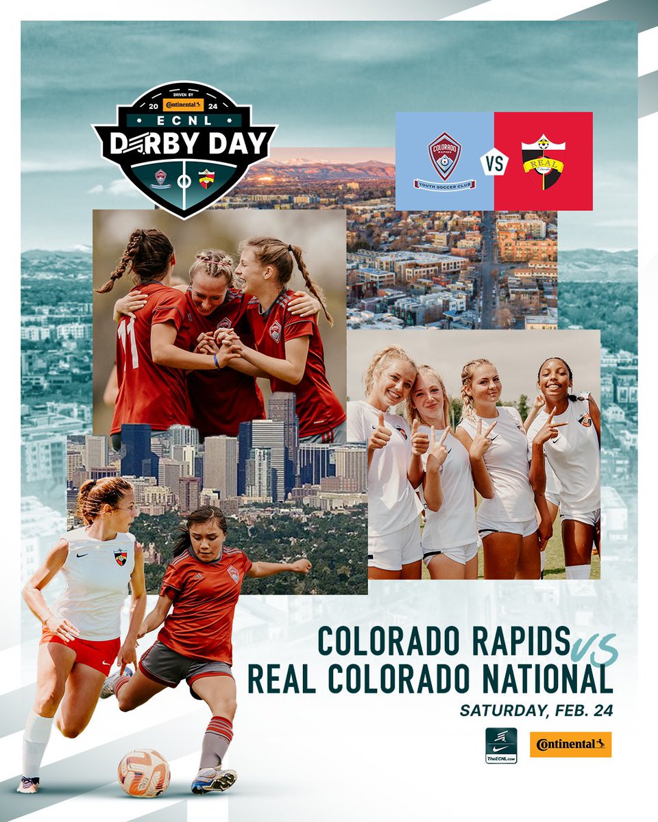 TheECNL's tweet image. The first Continental Tire ECNL Derby Day of 2️⃣0️⃣2️⃣4️⃣ is here!

Colorado Rapids (@RapidsYouthClub) host Real Colorado (@RealColoSoccer) in this weekend&apos;s Texas Conference showdown.

@continentaltire | #LeadersPlayHere