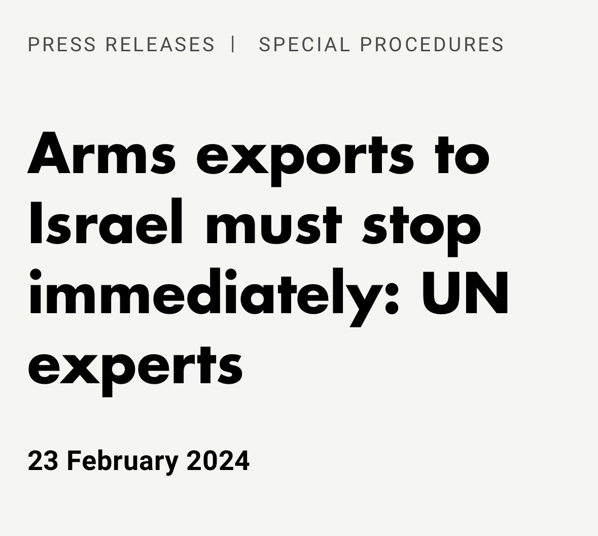 timothywhyte's tweet photo. En lang række eksperter fra FN siger at lande bør stoppe al våbeneksport til Israel øjeblikkeligt.

🧵
#dkpol #dkaid https://t.co/5dWLvRlT2o