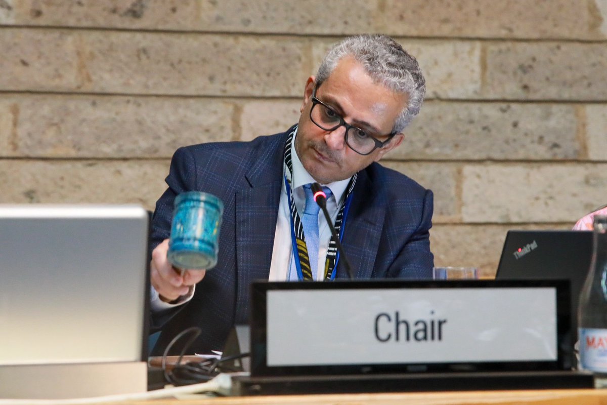 IISD_ENB's tweet photo. .@firas_khouri gaveled #OECPR6 forwarding all draft resolutions with brackets to #UNEA6 https://t.co/vxA15RiO4n