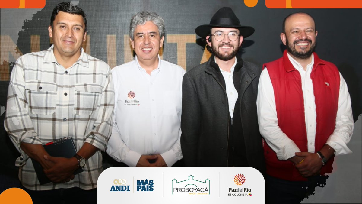 PazdelRioSA's tweet photo. En el marco de la Junta Conjunta Ampliada de @ANDI_Colombia y @pro_boyaca, las empresas privadas, entidades del gobierno y academia se unen a la iniciativa de unir esfuerzos por Boyacá para aportar desde su experiencia y conocimiento a la potencialización de la región.🤝🌱 https://t.co/JpKdxgsa3N