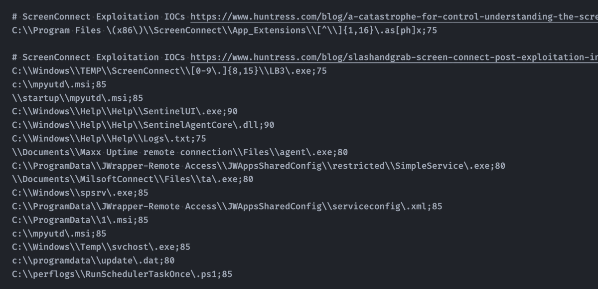 cyb3rops's tweet photo. I've processed @HuntressLabs' awesome report on post-exploitation activities observed in relation to the #ScreenConnect vulnerability and created 15 YARA rules

Report
https://t.co/2gtaUW7wkT
 
Rules
https://t.co/ouMCw0cBf2
(I've put the @thor_scanner only rules at the end)

IOCs
https://t.co/xBm0Ux4H7Y
https://t.co/FkDZ0Xhp6V