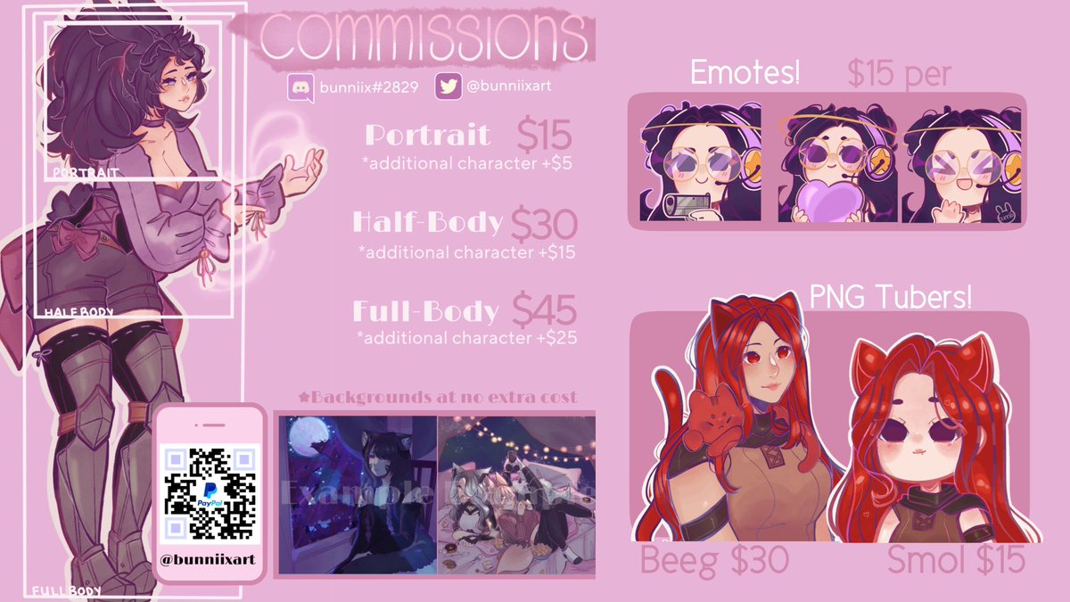 bunniixart's tweet photo. Having finished my latest projects, it’s time! 
—
Commissions are open! 10 slots! ✨
— https://t.co/zWWC83bCK7